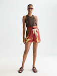 Printed High-Rise Elastic Waist Shorts