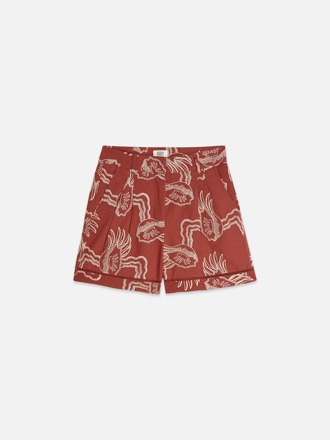 SCOTCH & SODA - Embroidered Linen Blend Shorts
