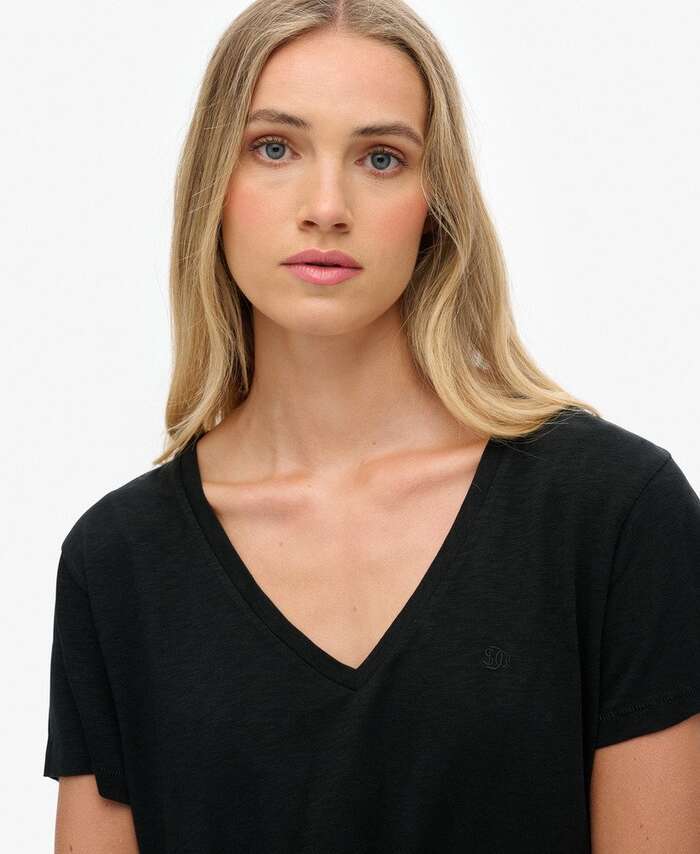 SUPERDRY - Studios Slub Embroidered  V-Tshirt