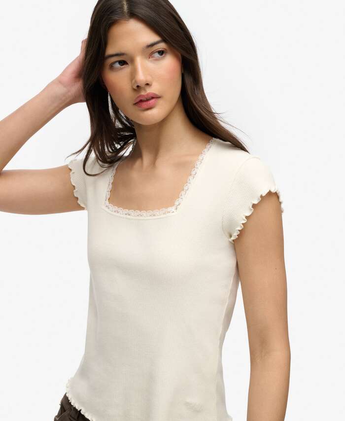 SUPERDRY - D2 Ovin Ath Square Neck Tee