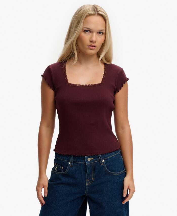 SUPERDRY - D2 Ovin Ath Square Neck Tee