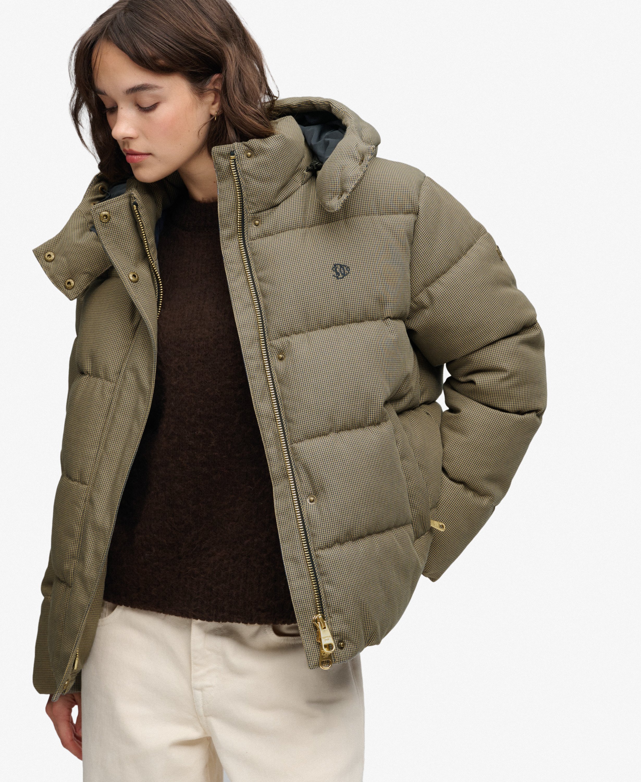 SUPERDRY - Premium Hood Check Puffer Jacket