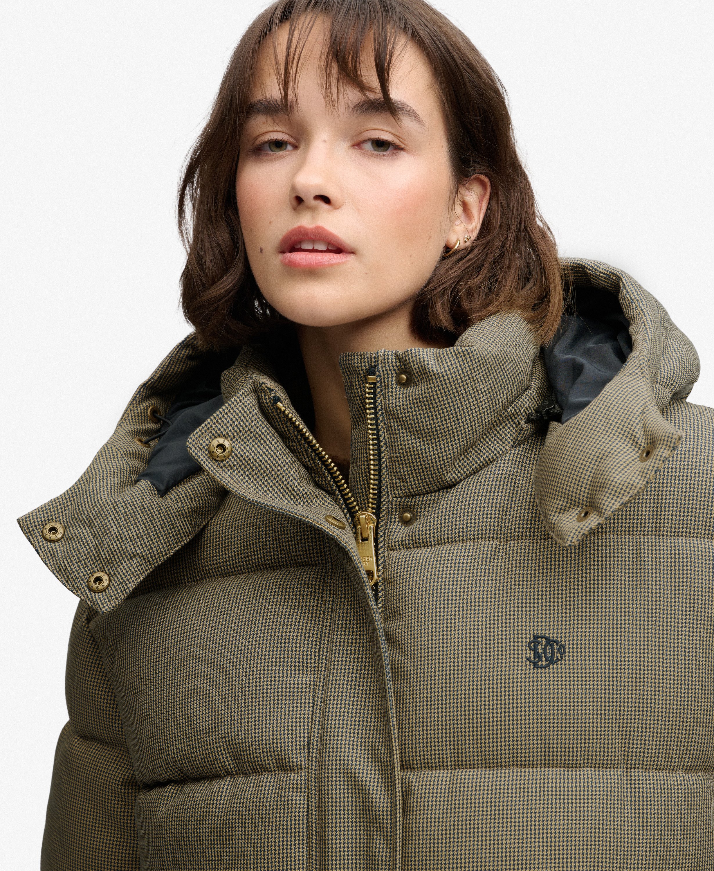 SUPERDRY - Premium Hood Check Puffer Jacket