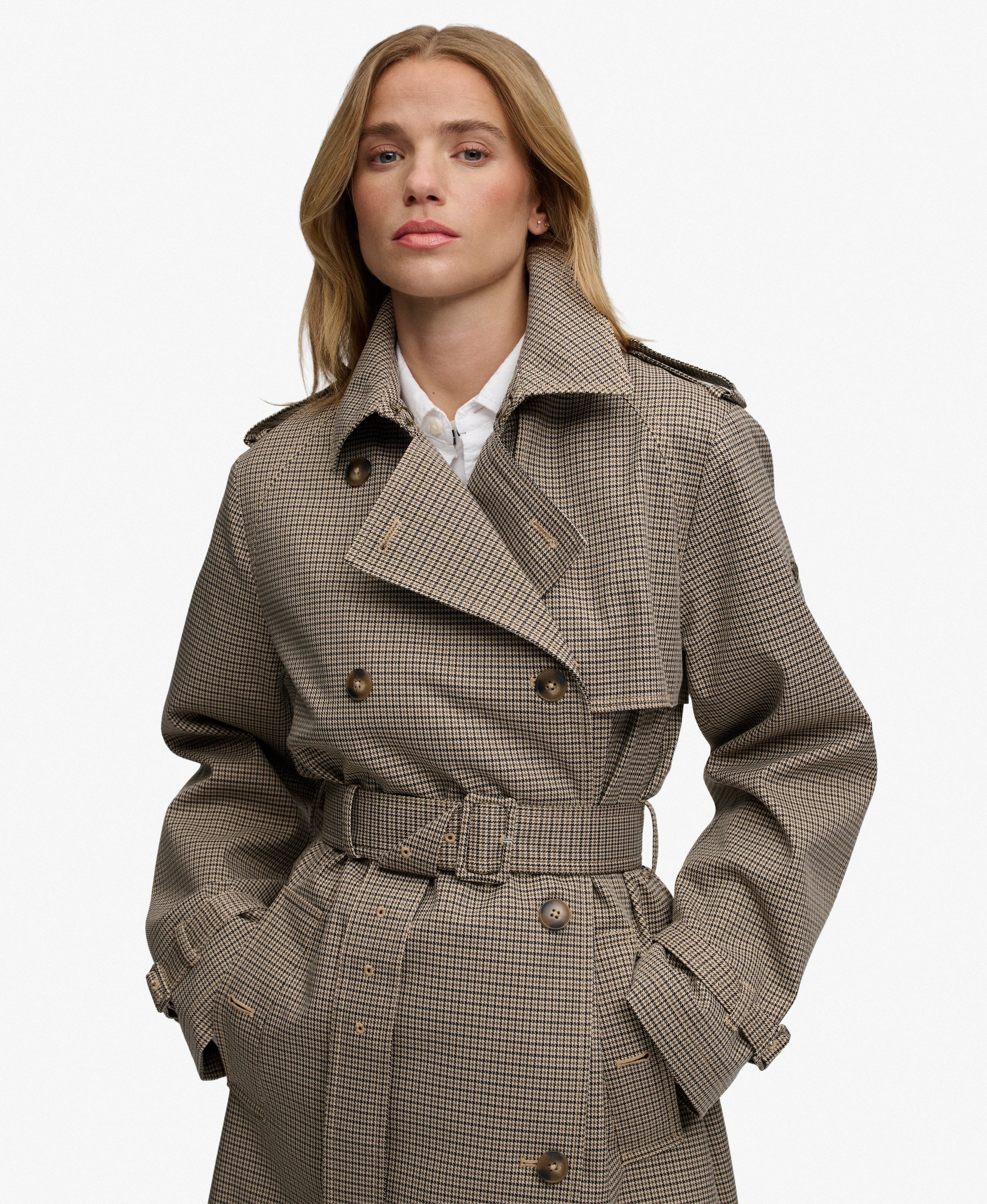 SUPERDRY - Micro Check Trench Coat