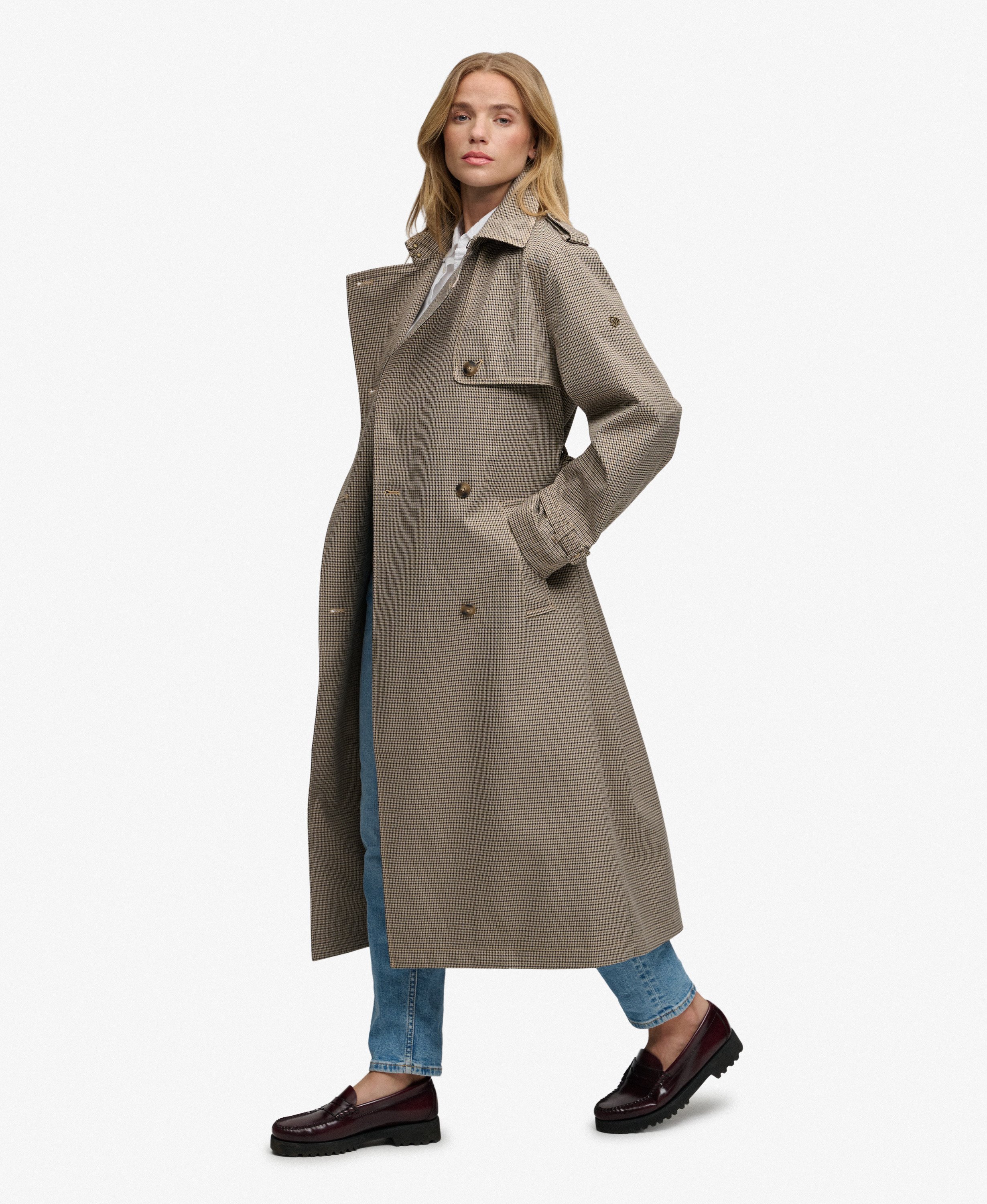 SUPERDRY - Micro Check Trench Coat