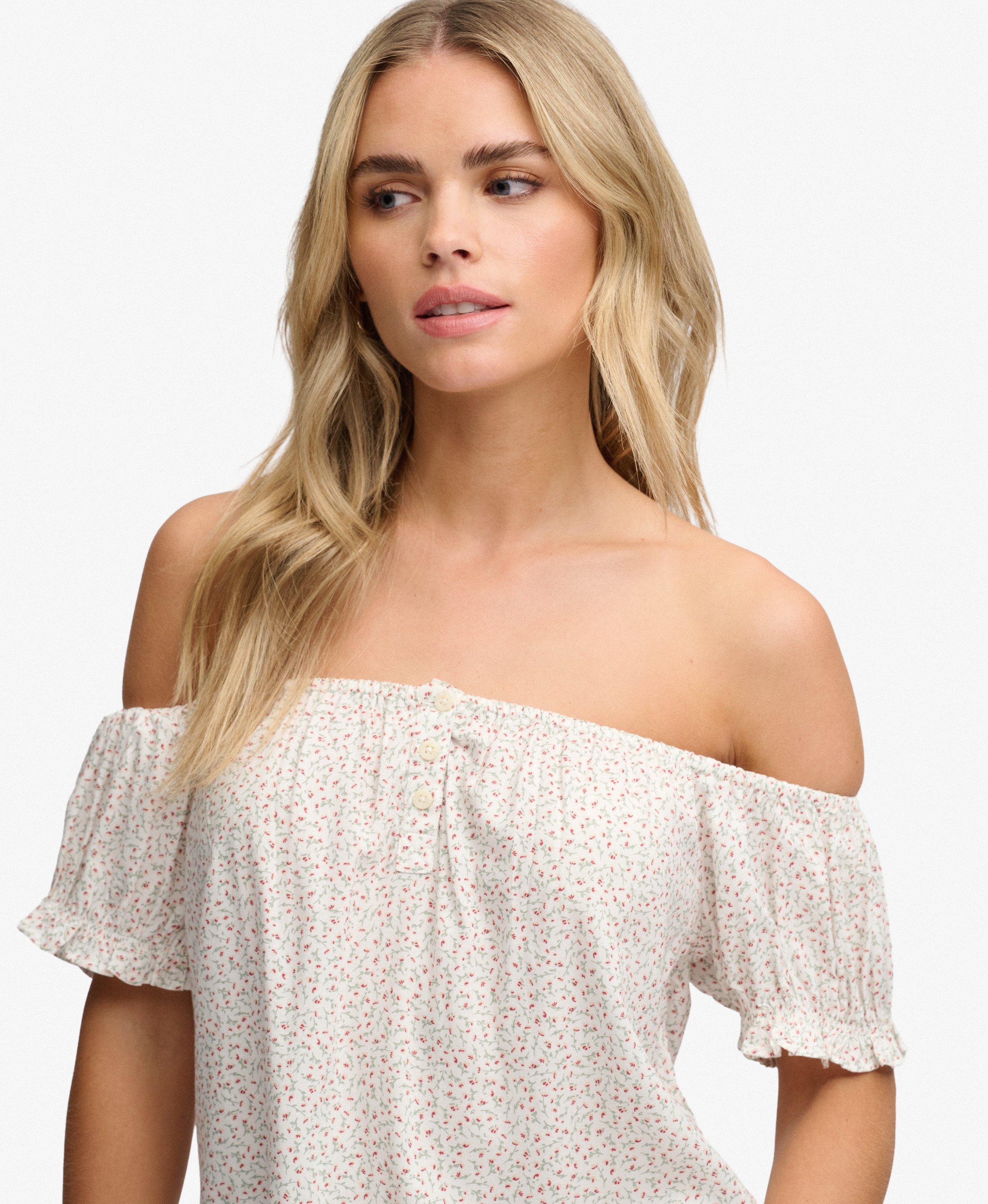 SUPERDRY - Half Button Woven Top