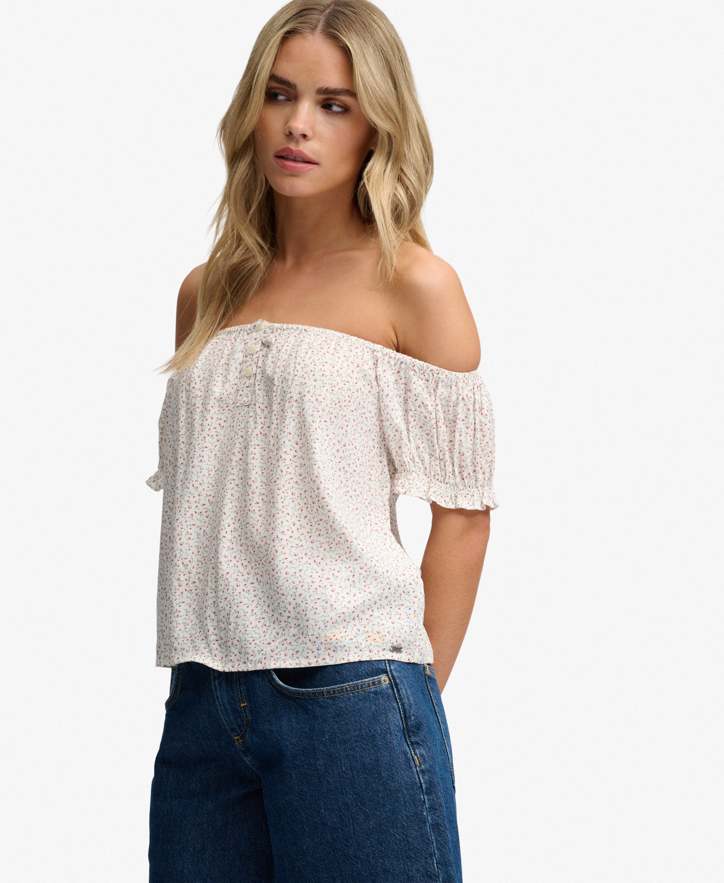 SUPERDRY - Half Button Woven Top