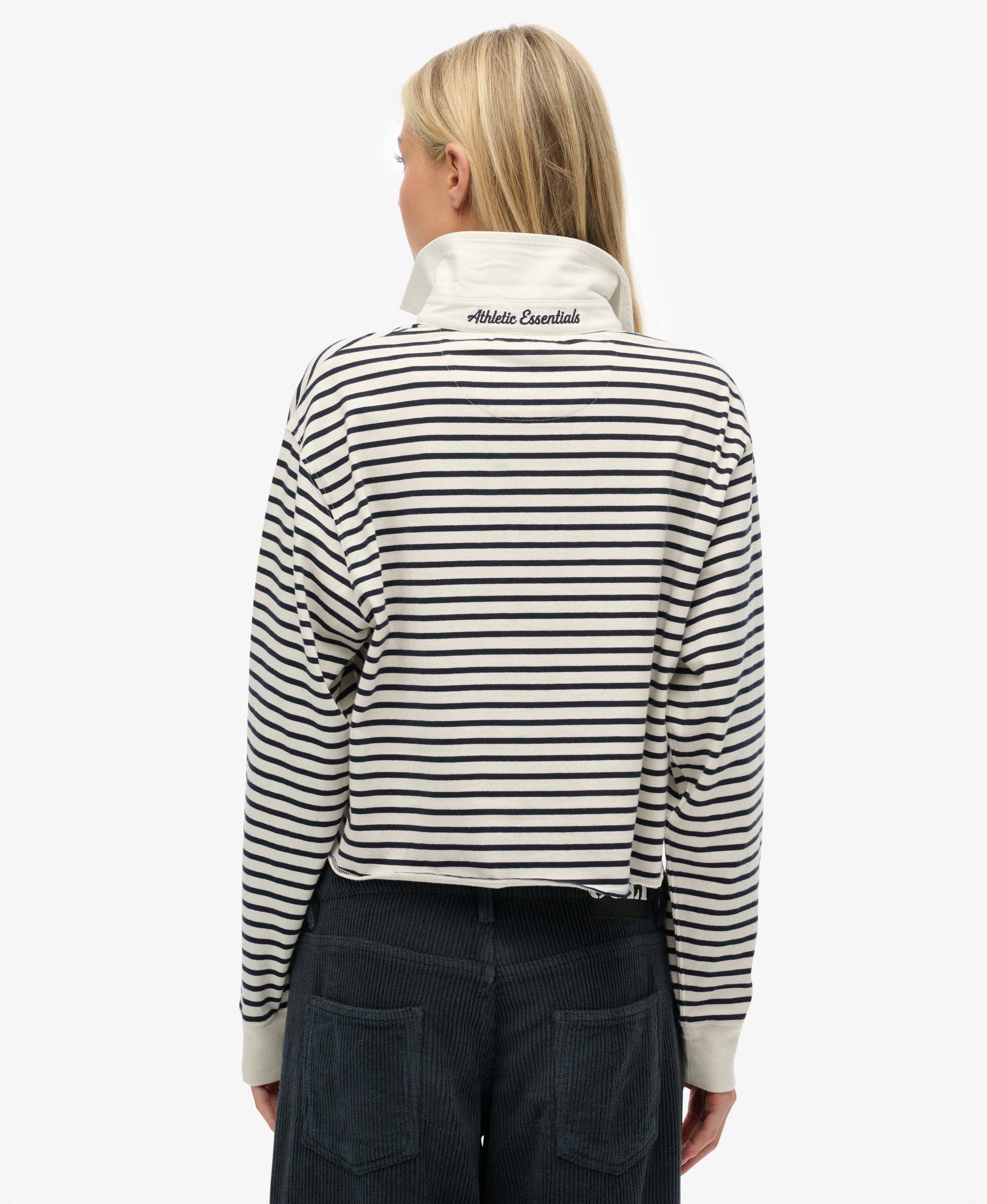 SUPERDRY - Athletic Essentials Cropped Stripe Rugby