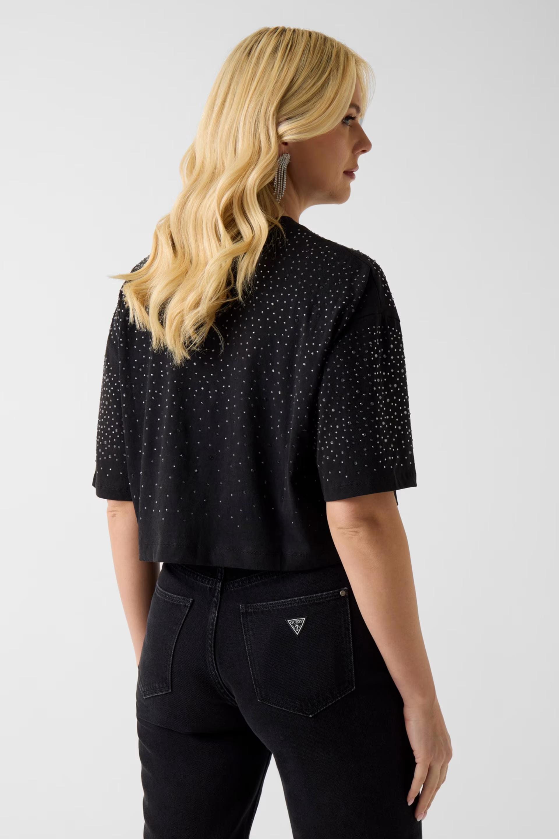 GUESS - Rhinestone Crop Tee