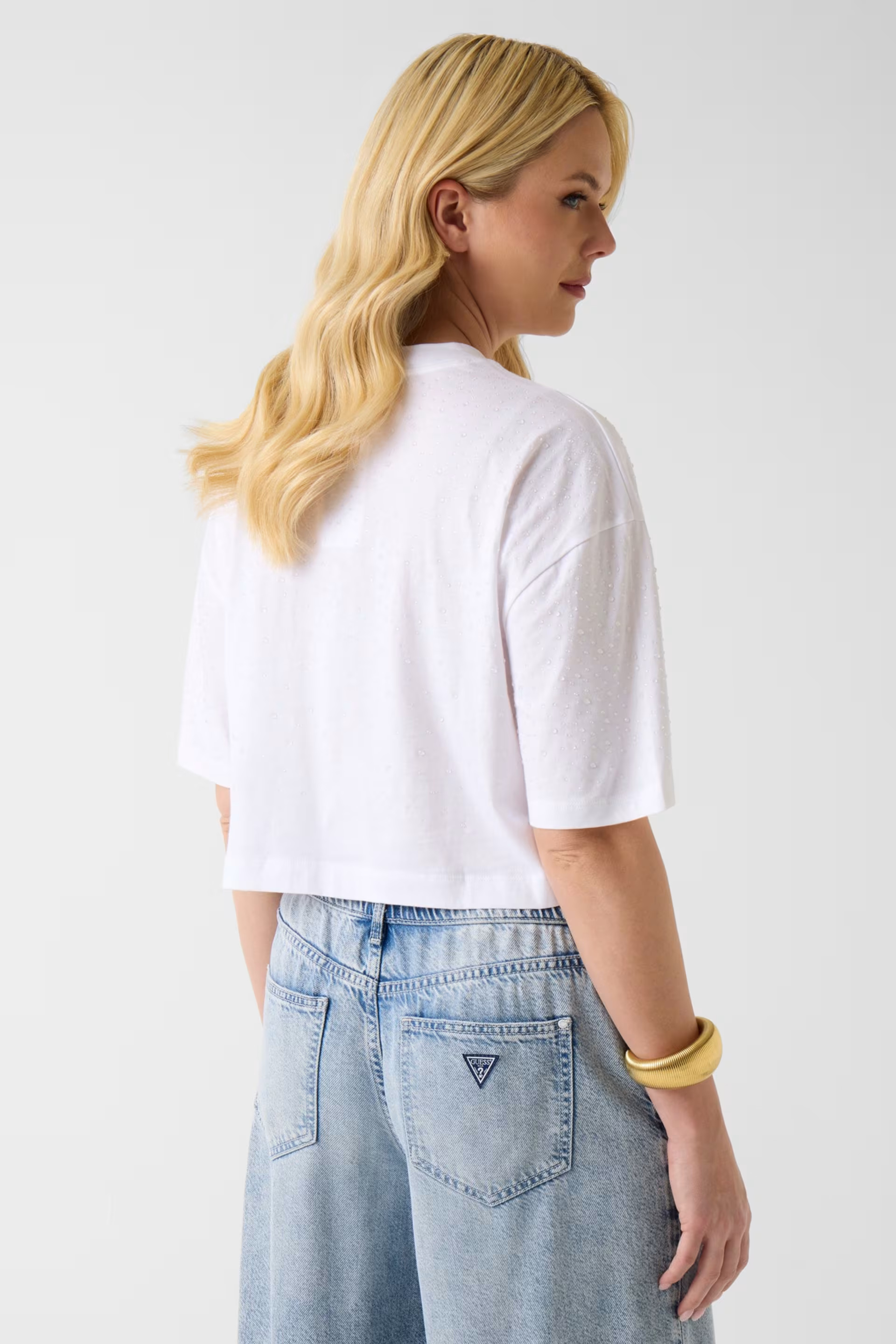 GUESS - Rhinestone Crop Tee