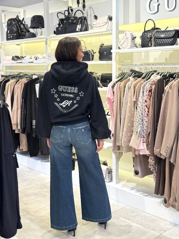 GUESS - Bellagio Embellished Wide Leg Jeans