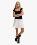 Cheesecloth Tiered Mini Skirt