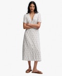 D2 Ovin Print Button Midi Tea Dress