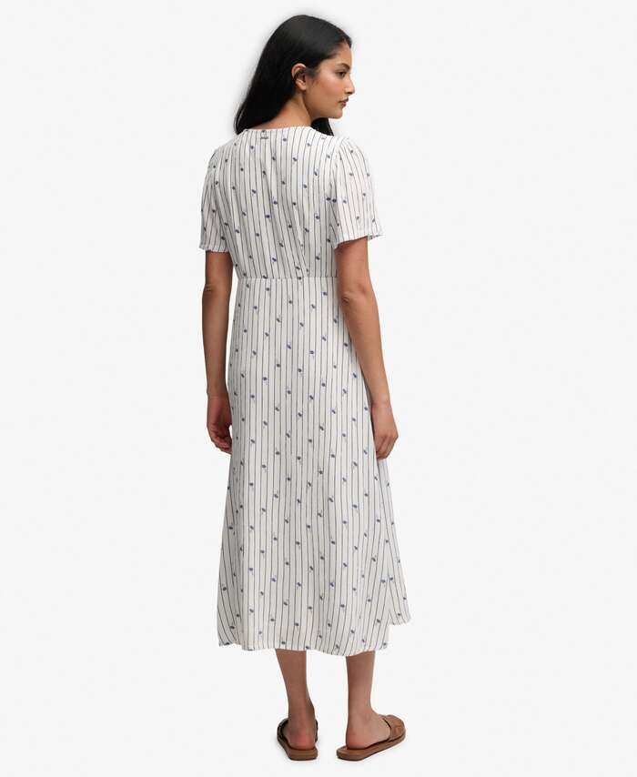 SUPERDRY - D2 Ovin Print Button Midi Tea Dress
