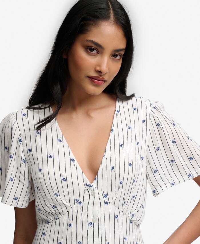 SUPERDRY - D2 Ovin Print Button Midi Tea Dress