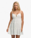 Cheesecloth Tiered Mini Dress