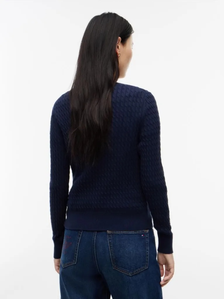 TOMMY HILFIGER - Cable Knit V-Neck Sweater
