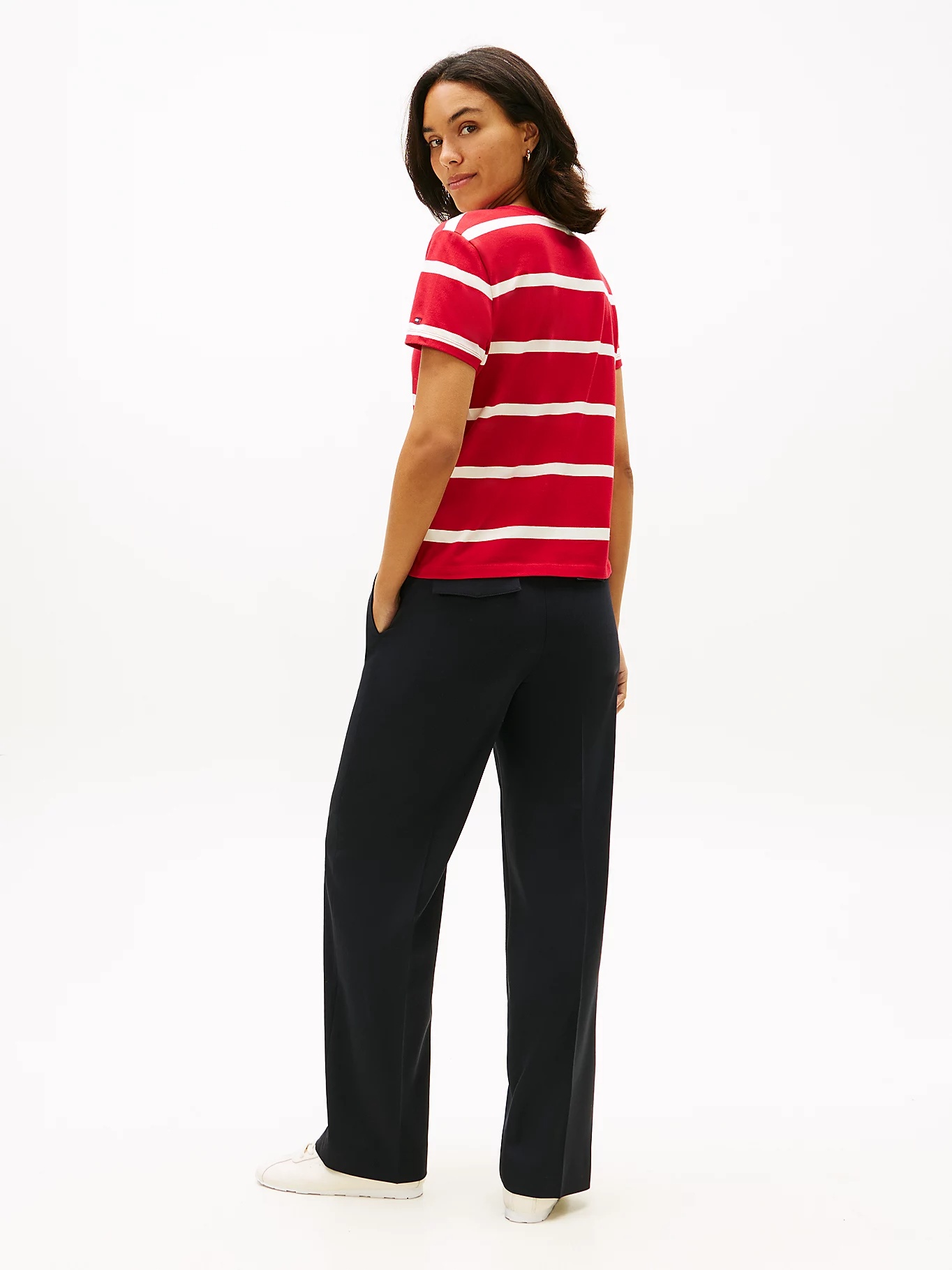 TOMMY HILFIGER - Logo Embroidery Jersey Crew Neck T-Shirt