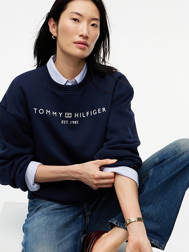 TOMMY HILFIGER - Logo Relaxed Fleece Sweatshirt