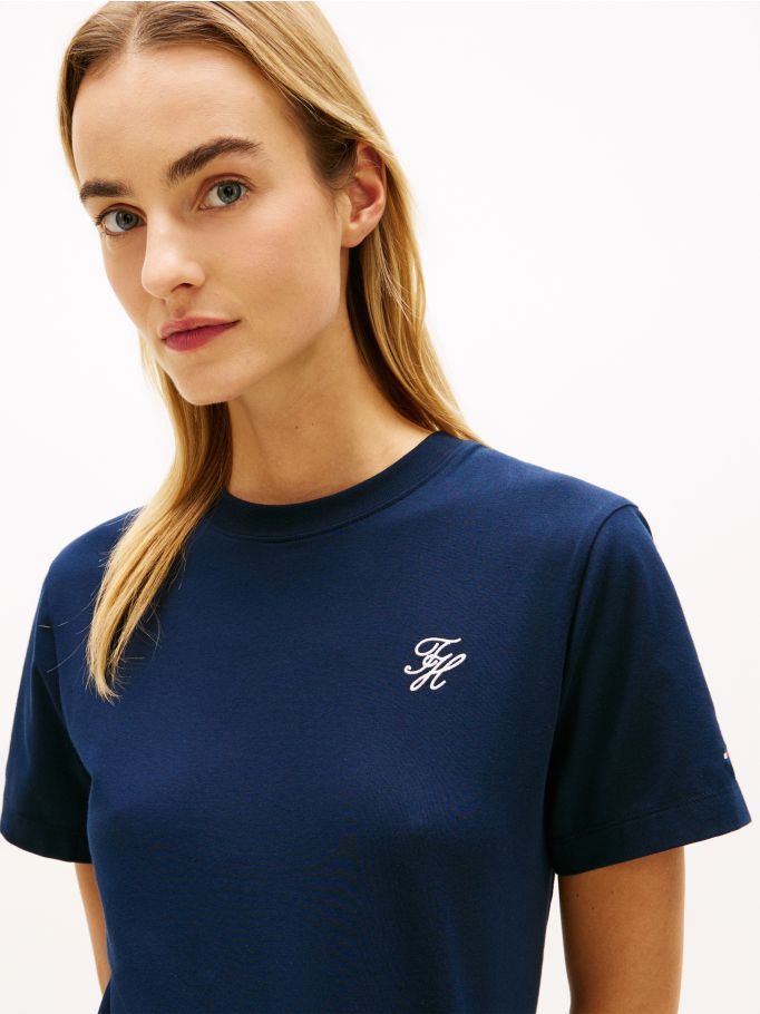 TOMMY HILFIGER - TH Script Crew Neck T-Shirt