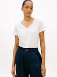 Linen Blend V-Neck T-Shirt