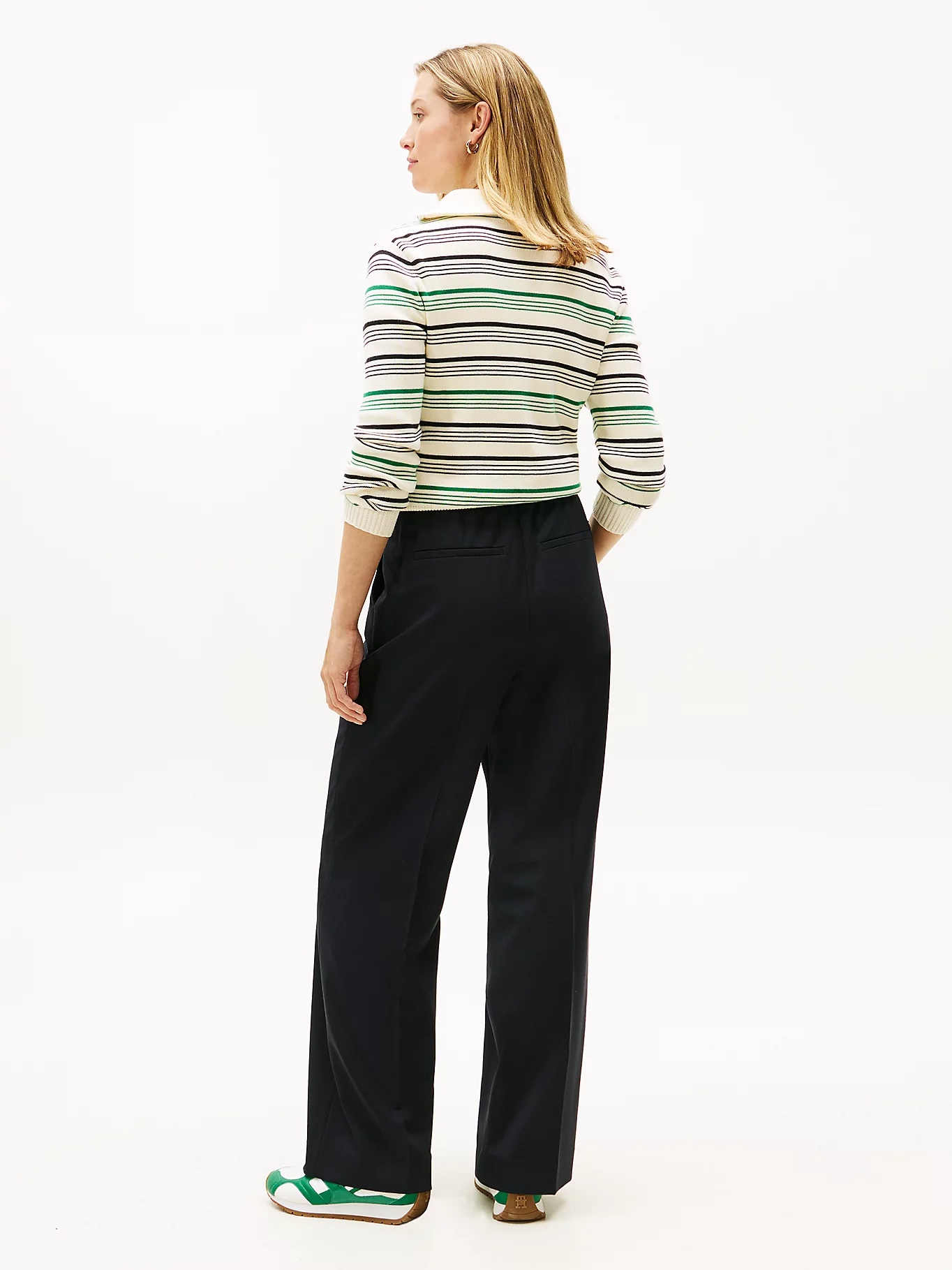 TOMMY HILFIGER - Timeless Wool Blend Wide Leg Trousers