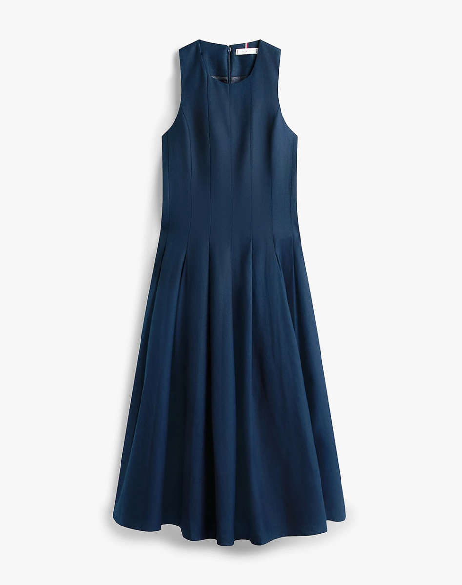 TOMMY HILFIGER - Linen Blend Hourglass Midi Dress