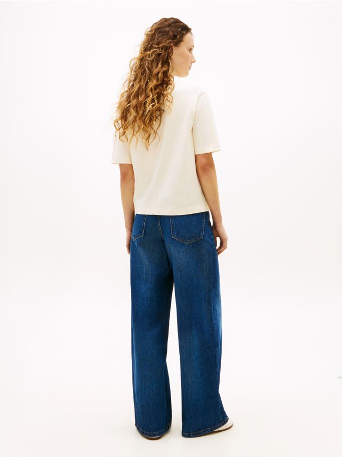 TOMMY HILFIGER - Gold Button Relaxed T-Shirt