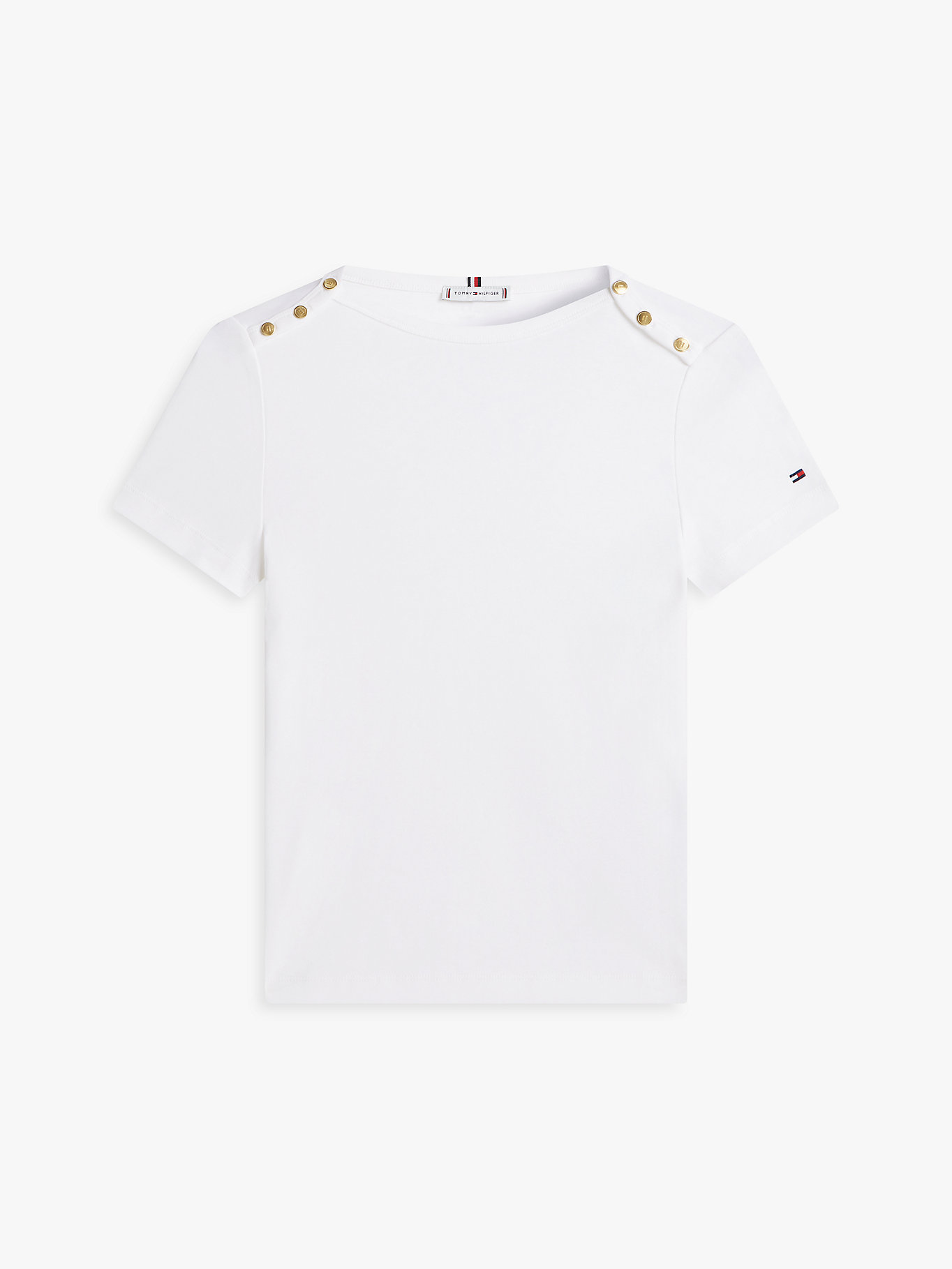 TOMMY HILFIGER - Gold Button Slim Tee