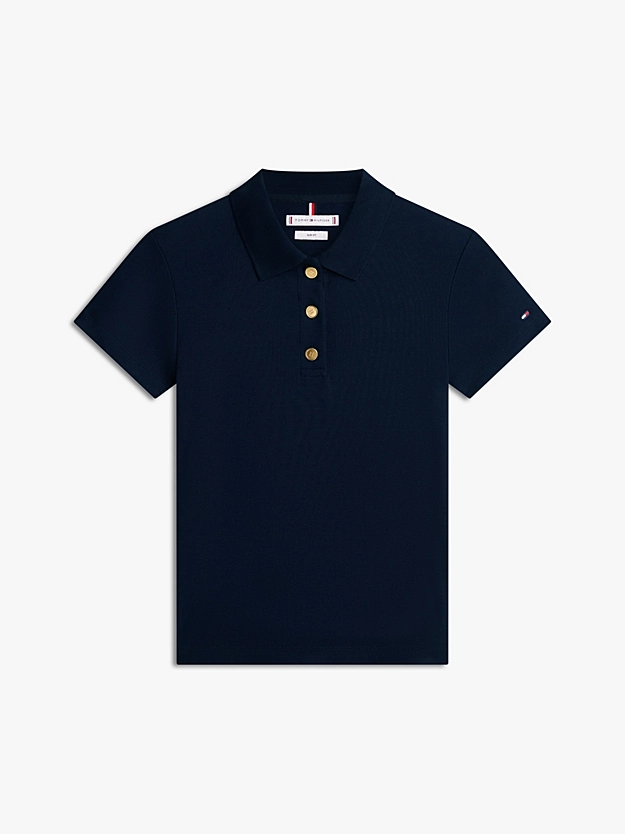 TOMMY HILFIGER - Gold Button Slim Polo