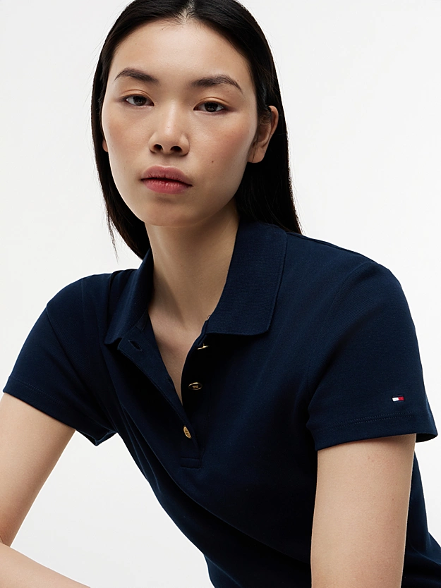 TOMMY HILFIGER - Gold Button Slim Polo