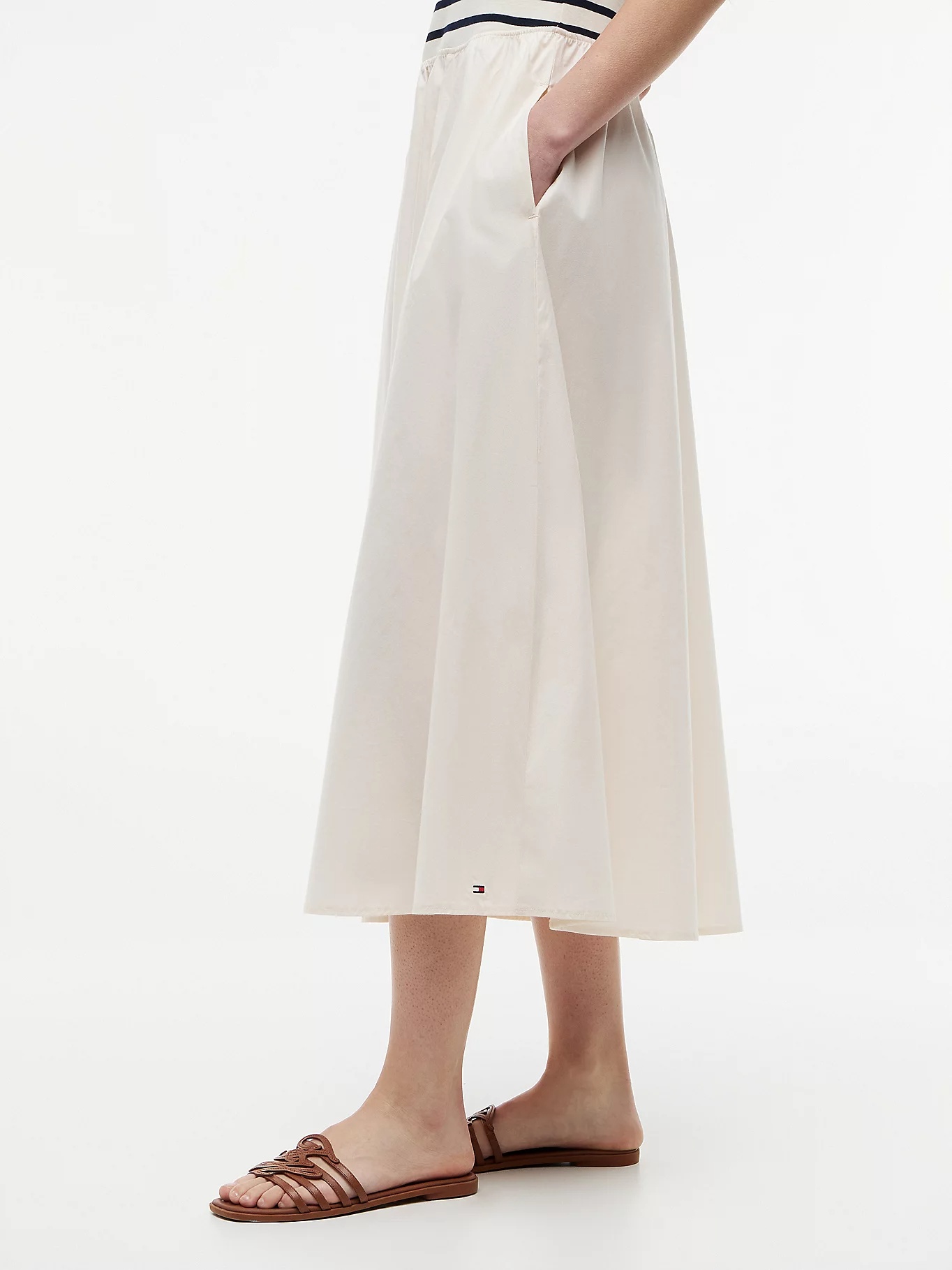 TOMMY HILFIGER - Gold Button Poplin Mix Dress