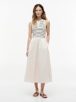 Gold Button Poplin Mix Dress