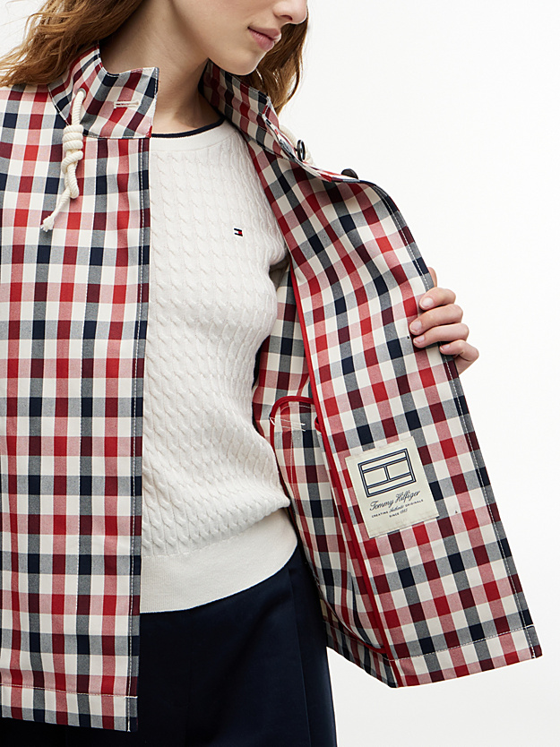 TOMMY HILFIGER - Check Relaxed Short Parka