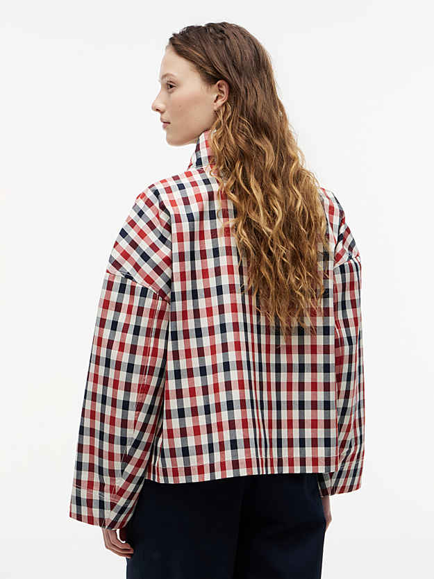 TOMMY HILFIGER - Check Relaxed Short Parka