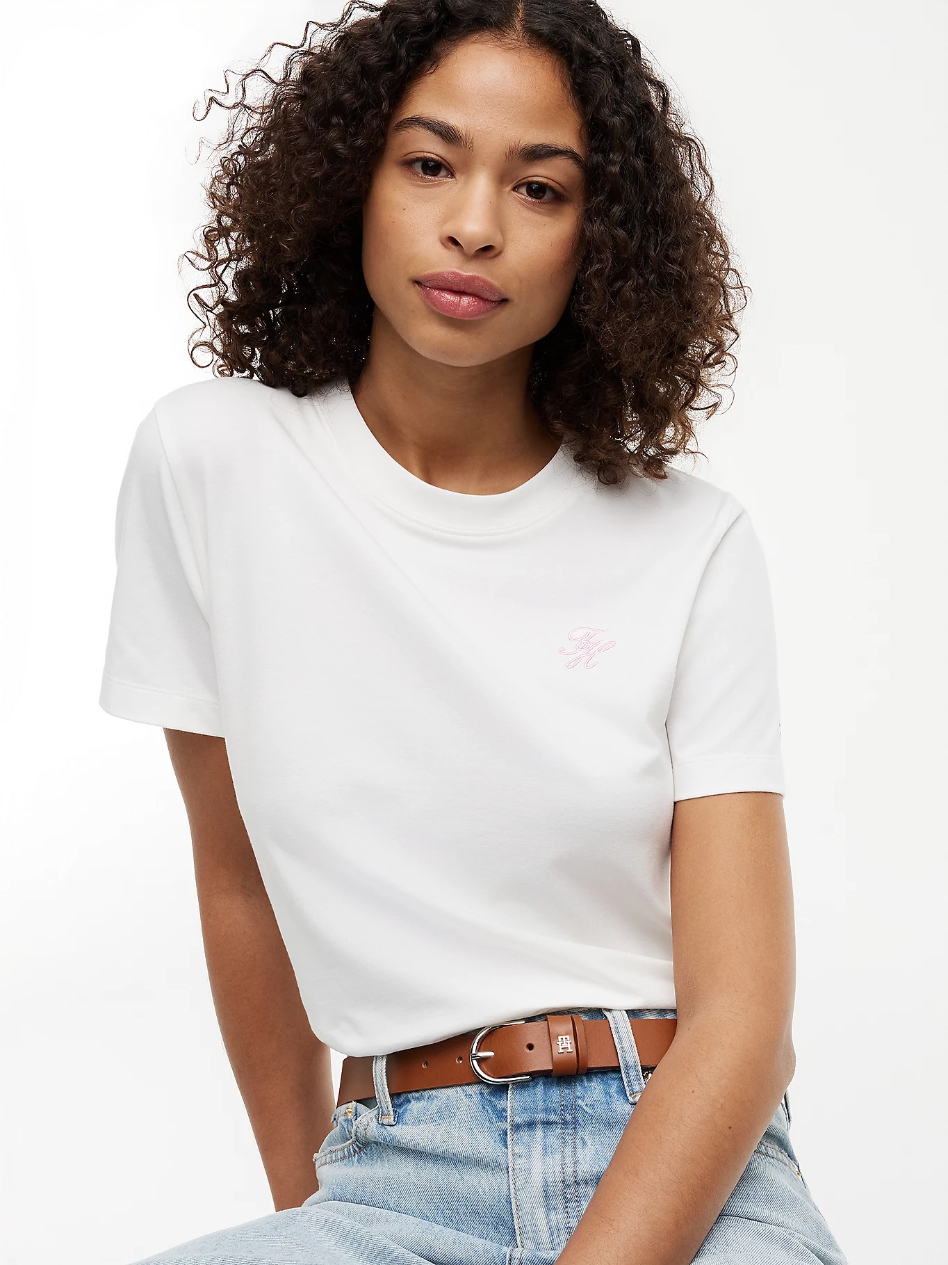 TOMMY HILFIGER - Logo Embroidery Crew Neck T-Shirt