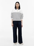 Gold-Tone Button Relaxed Polo Sweatshirt