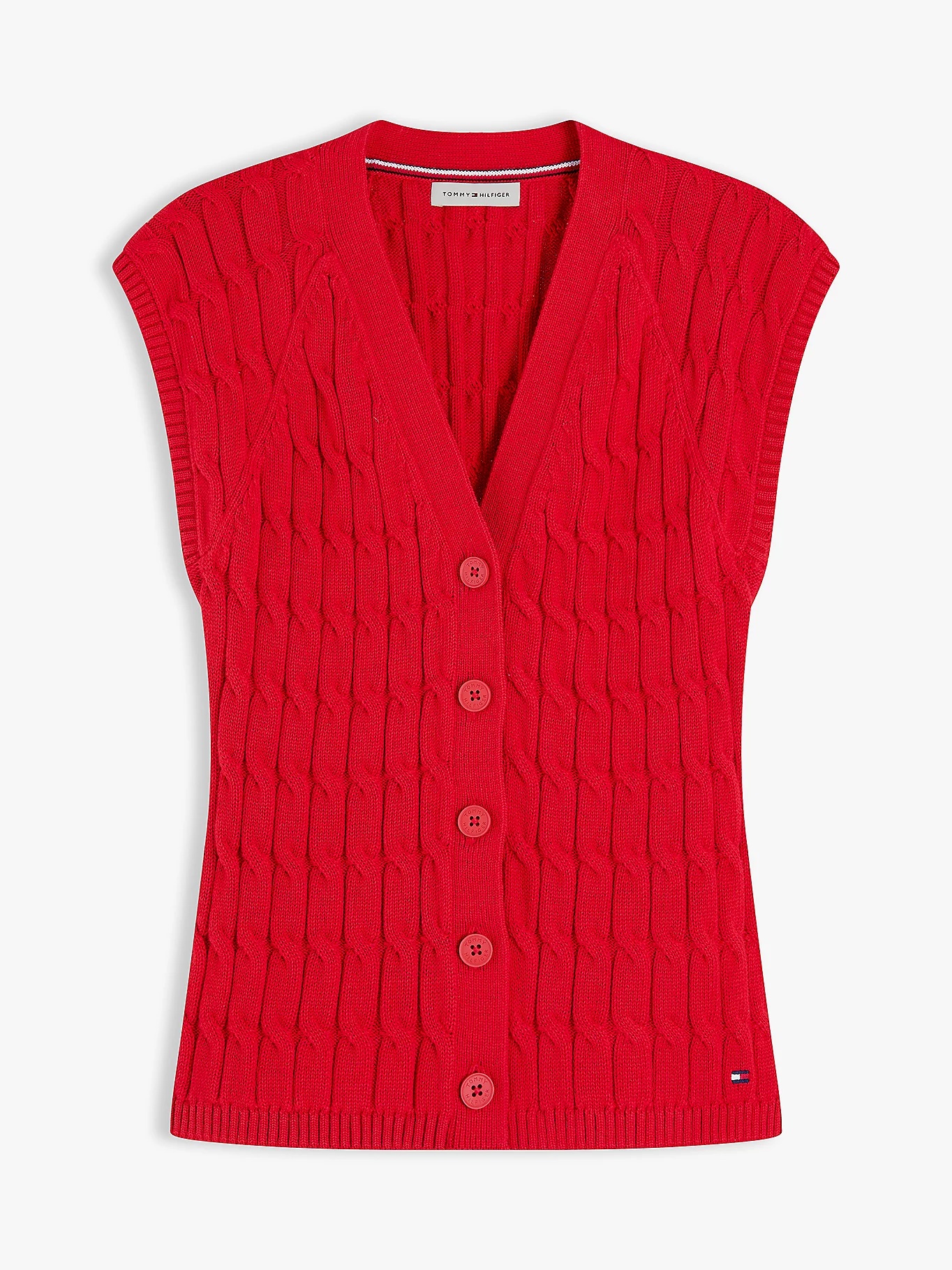 TOMMY HILFIGER - Cable Knit Vest Cardigan