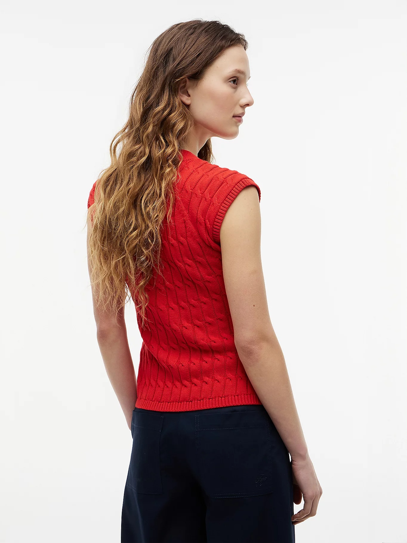 TOMMY HILFIGER - Cable Knit Vest Cardigan