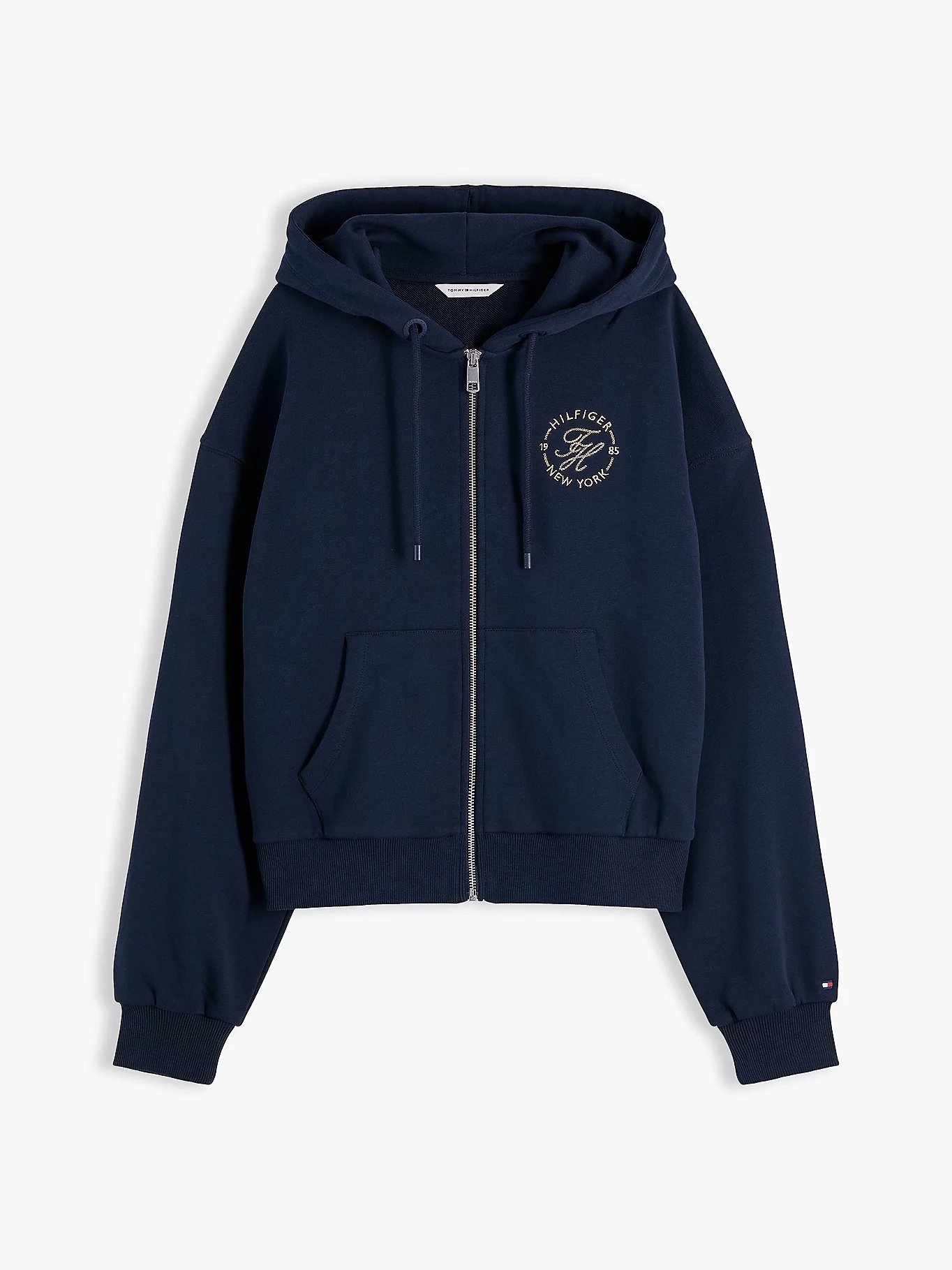 TOMMY HILFIGER - Logo Embroidery Zip-Thru Hoodie