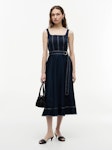 Contrast Stitch Midi Dress