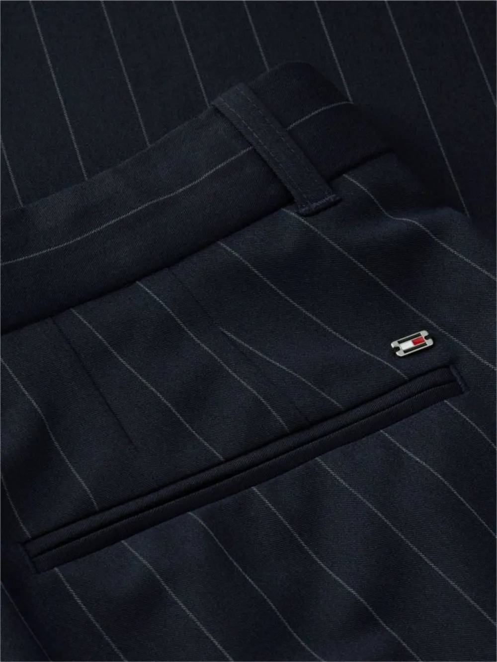 TOMMY HILFIGER - Pleated Twill Wide Leg Trousers