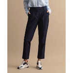High-Waisted Pleated Chinos