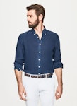 Garment Dyed Linen Oxford Shirt