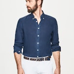 Garment Dyed Linen Oxford Shirt