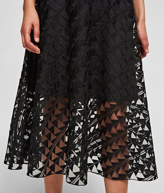 KARL LAGERFELD - Embroidered Sheer Skirt