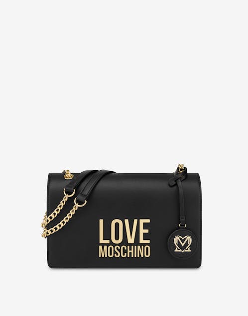 LOVE MOSCHINO - Gold Metal Logo Shoulder Bag