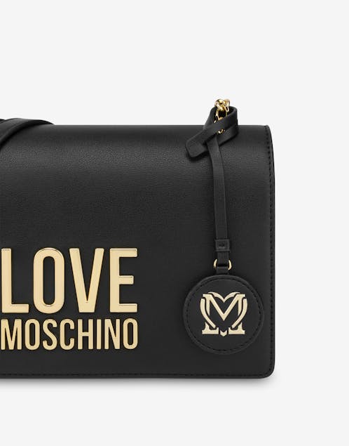 LOVE MOSCHINO - Gold Metal Logo Shoulder Bag