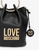LOVE MOSCHINO - Gold Metal Logo Handles Buckle Bag