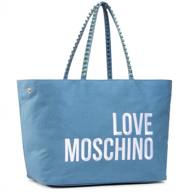 LOVE MOSCHINO - Logo Embroidery Canvas Shopper Bag